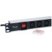 REGLETA ALIMENTACION ALUMINIO RACK 19" 1U 8 TOMAS en Huesoi