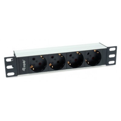 REGLETA ALIMENTACION ALUMINIO RACK 10" 1U 4 TOMAS en Huesoi