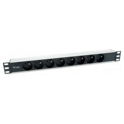 REGLETA ALIMENTACION ALUMINIO RACK 19" 1U 8 TOMAS en Huesoi