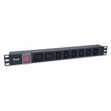 REGLETA ALIMENTACION ALUMINIO RACK 19" 1U 6 TOMAS en Huesoi