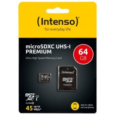 Intenso 3423490 Micro SD UHS-I Premium 64GB c/adap en Huesoi