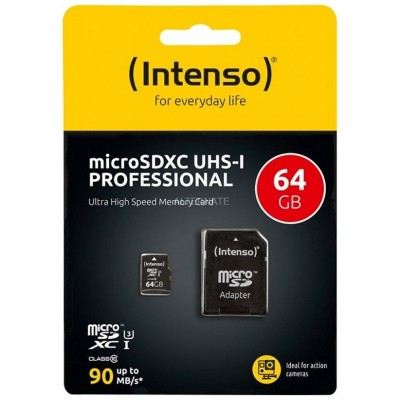 Intenso 3433490 Micro SD UHS-I profesiona 64GB en Huesoi