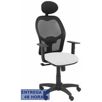 PIQUERAS Y CRESPO Silla Alocen malla negra asiento bali blanco brazos regulables cabecero fijo en Huesoi