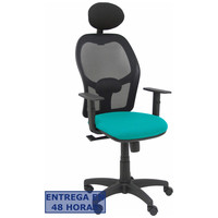 PIQUERAS Y CRESPO Silla Alocen malla negra asiento bali turquesa brazos regulables cabecero fijo en Huesoi