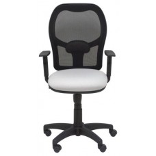 PIQUERAS Y CRESPO Silla Alocen malla negra asiento bali gris claro brazos regulables en Huesoi