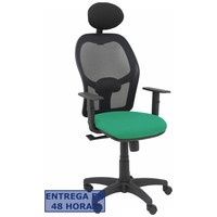 PIQUERAS Y CRESPO Silla Alocen malla negra asiento bali verde esmeralda brazos regulables cabecero fijo en Huesoi PIQUERAS Y CRESPO Silla Alocen malla negra asiento bali verde esmeralda brazos regulables cabecero fijo en Huesoi