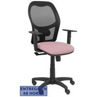 PIQUERAS Y CRESPO Silla Alocen malla negra asiento bali rosa brazos regulable en Huesoi