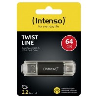 Intenso 3539490 Lápiz USB 3.2 64Gb Twist Line A+C en Huesoi