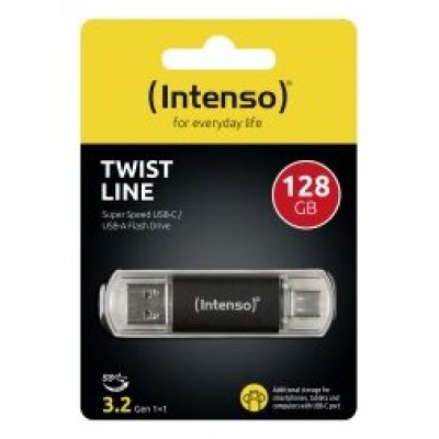 Intenso 3539491 Lápiz USB 3.2 128Gb Twist Line A+C en Huesoi