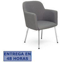 PIQUERAS Y CRESPO NOWY STYL Silla Athena chasis cromo tapizado era en Huesoi