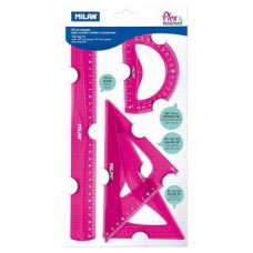 MILAN KIT DE 4 REGLAS FLEX&RESISTANT ROSA TRANSLUCIDO en Huesoi