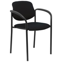 PIQUERAS Y CRESPO NOWY STYL Silla fija Styl similpiel negro chasis negro con brazos en Huesoi