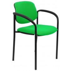 PIQUERAS Y CRESPO NOWY STYL Silla fija Styl bali pistacho chasis negro con brazos en Huesoi