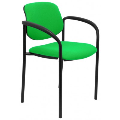 PIQUERAS Y CRESPO NOWY STYL Silla fija Styl bali pistacho chasis negro con brazos en Huesoi