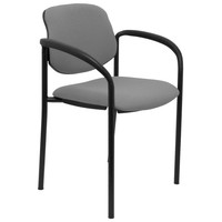 PIQUERAS Y CRESPO NOWY STYL Silla fija Styl bali gris chasis negro con brazos en Huesoi