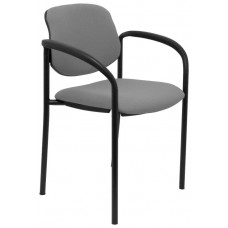 PIQUERAS Y CRESPO NOWY STYL Silla fija Styl bali gris chasis negro con brazos en Huesoi