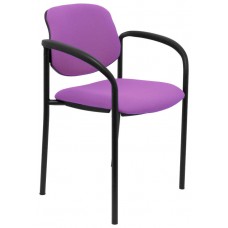 PIQUERAS Y CRESPO NOWY STYL Silla fija Styl bali lila chasis negro con brazos en Huesoi