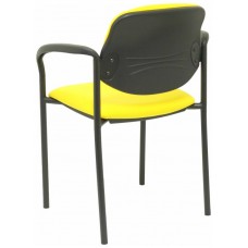 PIQUERAS Y CRESPO NOWY STYL Silla fija Styl bali amarillo chasis negro con brazos en Huesoi