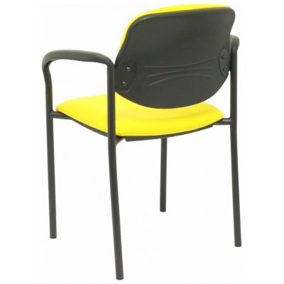 PIQUERAS Y CRESPO NOWY STYL Silla fija Styl bali amarillo chasis negro con brazos en Huesoi