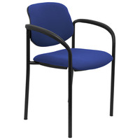 PIQUERAS Y CRESPO NOWY STYL Silla fija Styl bali azul chasis negro con brazos en Huesoi