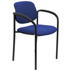 PIQUERAS Y CRESPO NOWY STYL Silla fija Styl bali azul chasis negro con brazos en Huesoi