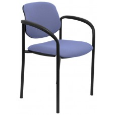 PIQUERAS Y CRESPO NOWY STYL Silla fija Styl bali azul claro chasis negro con brazos en Huesoi