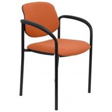 PIQUERAS Y CRESPO NOWY STYL Silla fija Styl bali marron chasis negro con brazos en Huesoi
