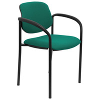 PIQUERAS Y CRESPO NOWY STYL Silla fija Styl bali verde esmeralda chasis negro con brazos en Huesoi