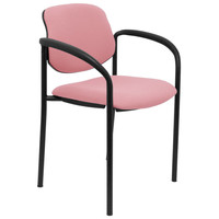 PIQUERAS Y CRESPO NOWY STYL Silla fija Styl bali rosa chasis negro con brazos en Huesoi