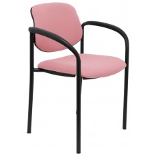 PIQUERAS Y CRESPO NOWY STYL Silla fija Styl bali rosa chasis negro con brazos en Huesoi