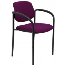 PIQUERAS Y CRESPO NOWY STYL Silla fija Styl bali morado chasis negro con brazos en Huesoi