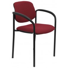 PIQUERAS Y CRESPO NOWY STYL Silla fija Styl bali granate chasis negro con brazos en Huesoi
