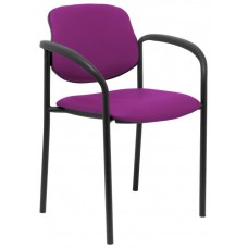 PIQUERAS Y CRESPO NOWY STYL Silla fija Styl similpiel morado chasis negro con brazos en Huesoi