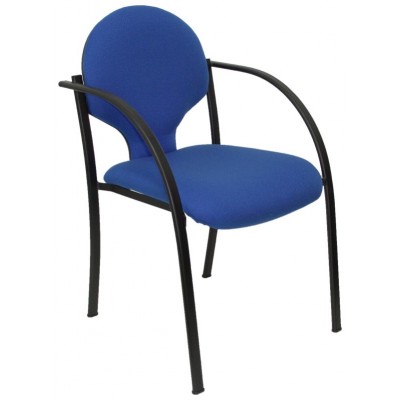 PIQUERAS Y CRESPO Pack 2 sillas Hellin chasis negro bali azul en Huesoi