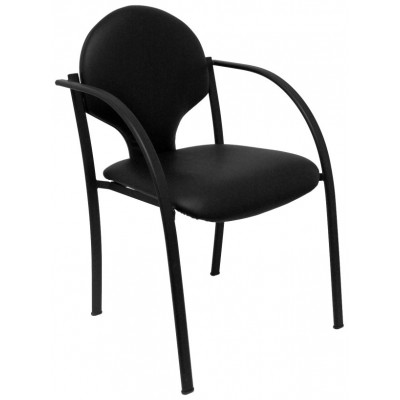 PIQUERAS Y CRESPO Pack 2 sillas Hellin chasis negro similpiel negro en Huesoi