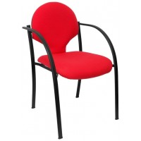 PIQUERAS Y CRESPO Pack 2 sillas Hellin chasis negro bali rojo en Huesoi