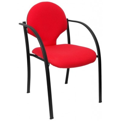 PIQUERAS Y CRESPO Pack 2 sillas Hellin chasis negro bali rojo en Huesoi