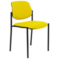 PIQUERAS Y CRESPO NOWY STYL Silla fija Styl similpiel amarillo chasis negro en Huesoi