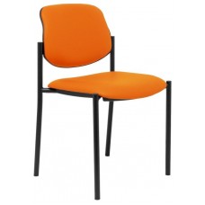 PIQUERAS Y CRESPO NOWY STYL Silla fija Styl similpiel naranja chasis negro en Huesoi