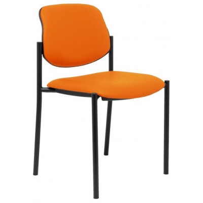 PIQUERAS Y CRESPO NOWY STYL Silla fija Styl similpiel naranja chasis negro en Huesoi