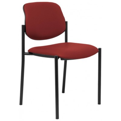 PIQUERAS Y CRESPO NOWY STYL Silla fija Styl similpiel granate chasis negro en Huesoi