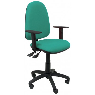PIQUERAS Y CRESPO Silla Tribaldos verde esmeralda con brazos regulables en Huesoi