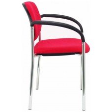 PIQUERAS Y CRESPO NOWY STYL Silla fija Styl bali rojo chasis cromo con brazos en Huesoi