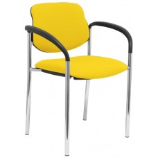 PIQUERAS Y CRESPO NOWY STYL Silla fija Styl bali amarillo chasis cromo con brazos en Huesoi