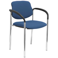 PIQUERAS Y CRESPO NOWY STYL Silla fija Styl bali azul marino chasis cromo con brazos en Huesoi