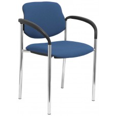 PIQUERAS Y CRESPO NOWY STYL Silla fija Styl bali azul marino chasis cromo con brazos en Huesoi