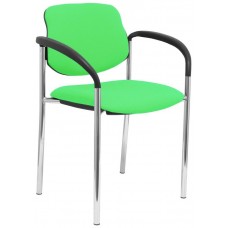 PIQUERAS Y CRESPO NOWY STYL Silla fija Styl bali pistacho chasis cromo con brazos en Huesoi