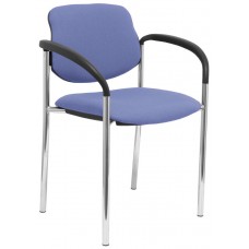 PIQUERAS Y CRESPO NOWY STYL Silla fija Styl bali azul claro chasis cromo con brazos en Huesoi