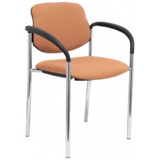 PIQUERAS Y CRESPO NOWY STYL Silla fija Styl bali marron chasis cromo con brazos en Huesoi