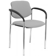 PIQUERAS Y CRESPO NOWY STYL Silla fija Styl bali gris chasis cromo con brazos en Huesoi